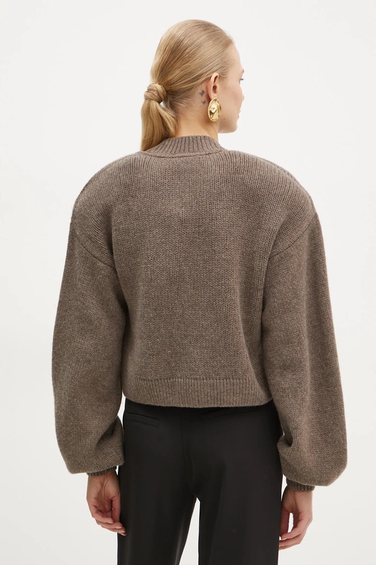 Odzież La Mania kardigan wełniany MARI LM.MARI brązowy