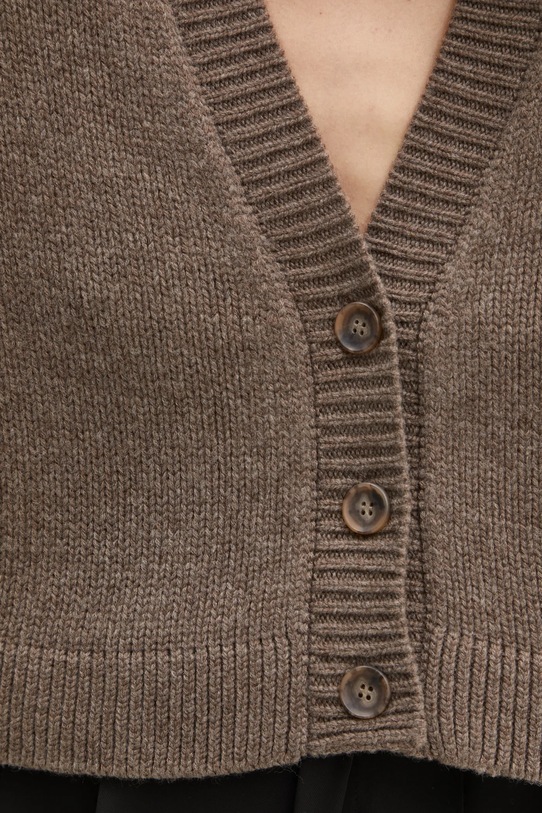 La Mania kardigan wełniany MARI LM.MARI brązowy