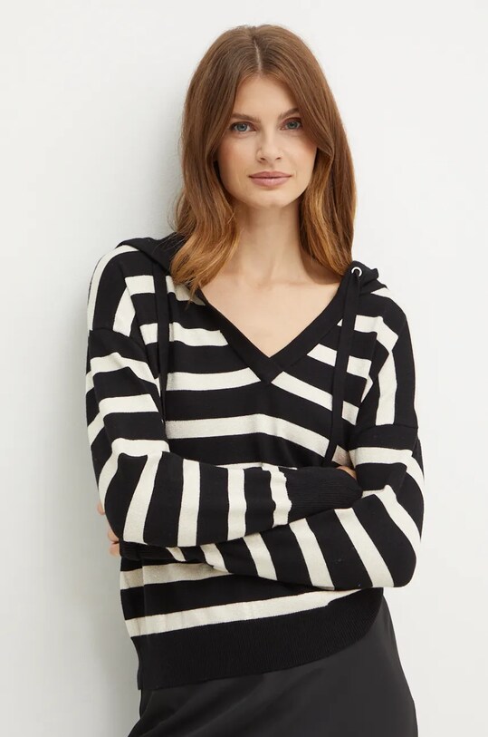 Morgan pulover MBALLON subtiri negru MBALLON