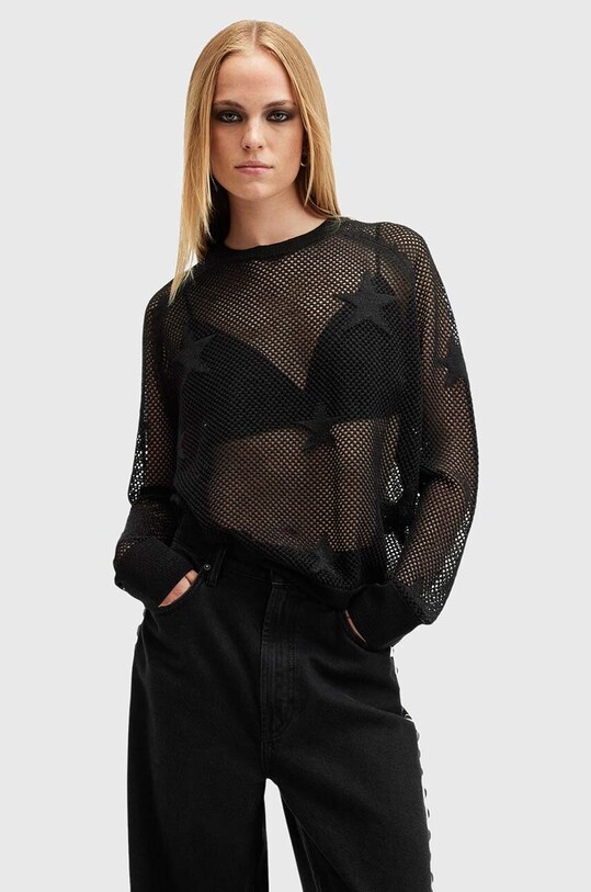 AllSaints pulover SERAPH JUMPER subtiri negru W005KB