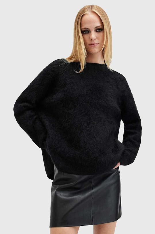 Светр з кашеміру AllSaints REBEL CREW NECK вовна чорний W117KB