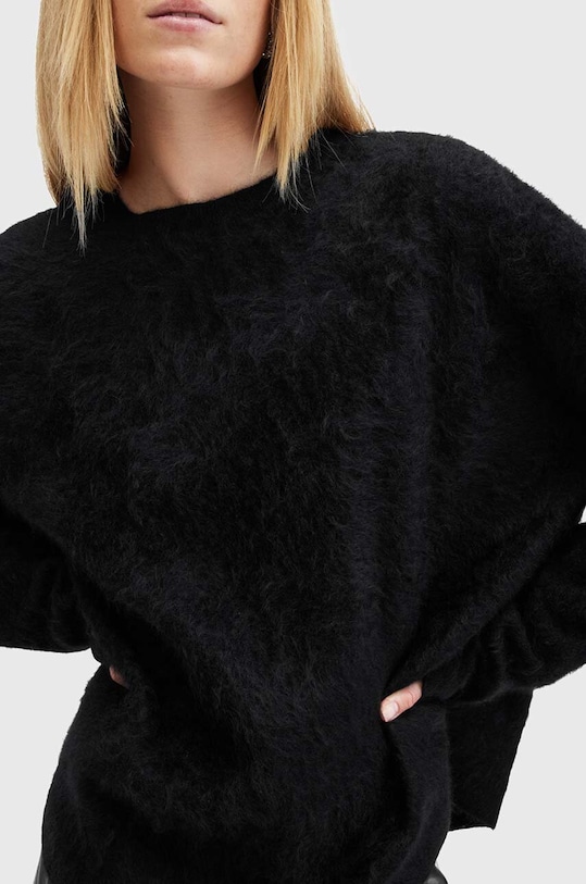 Светр з кашеміру AllSaints REBEL CREW NECK W117KB чорний AW24