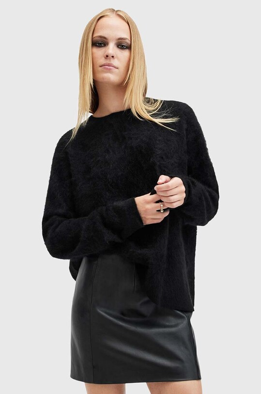 Светр з кашеміру AllSaints REBEL CREW NECK чорний W117KB