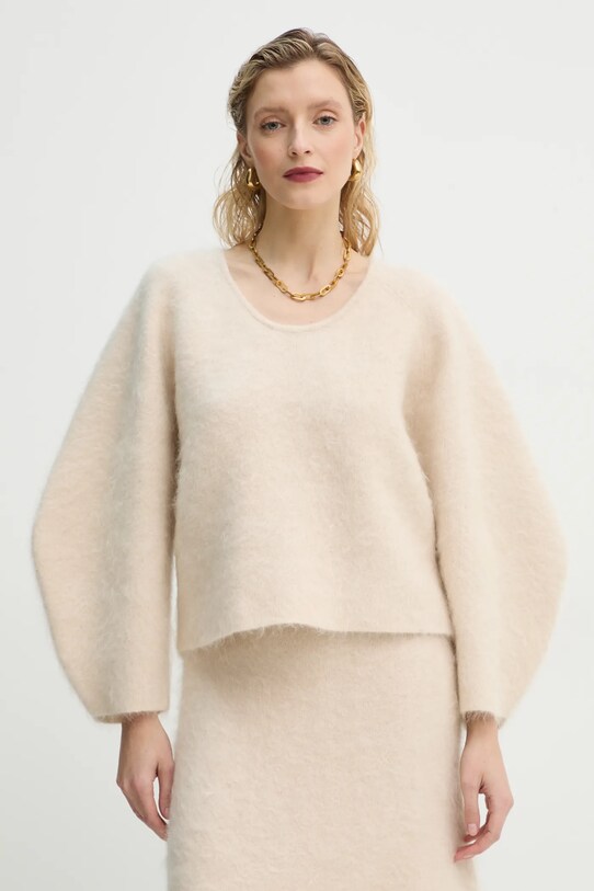 By Malene Birger pulover de lana MILEA grosime medie bej 103025