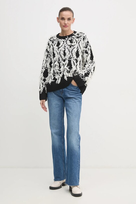 OUI pulover din amestec de lână 90176 alb AW24