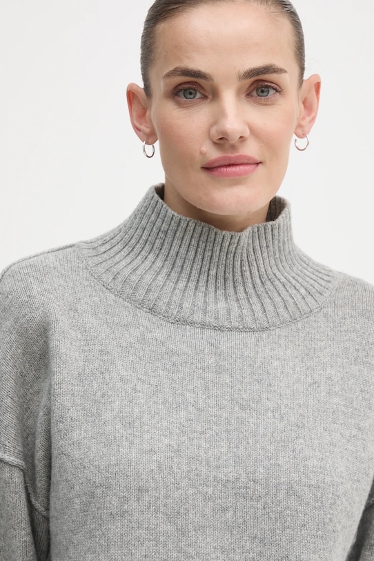 Svetr z vlněné směsi OUI šedá 89932