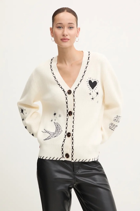 Never Fully Dressed kardigan Mystical Tattoo Cardigan pozostałe beżowy NFDKN1430