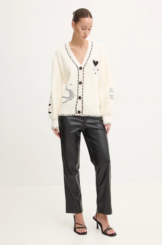Never Fully Dressed kardigan Mystical Tattoo Cardigan NFDKN1430 beżowy AW24