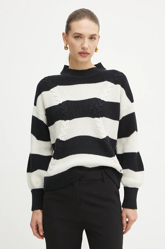 Svetr z vlněné směsi Guess rolák černá W4BR41.Z3HW0