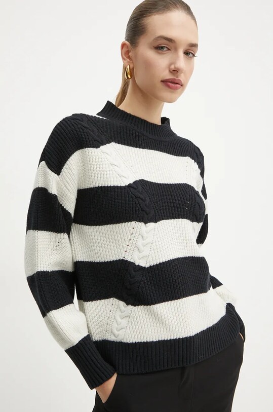 Svetr z vlněné směsi Guess černá W4BR41.Z3HW0