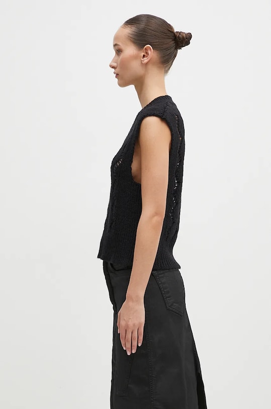 Our Legacy wool gilet Cable Michigan Tank W4243CBF black AW24