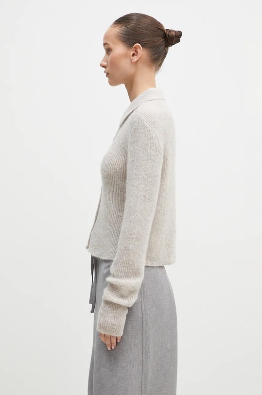 Our Legacy woolen cardigan Mazzy Polo W4243MB beige AW24