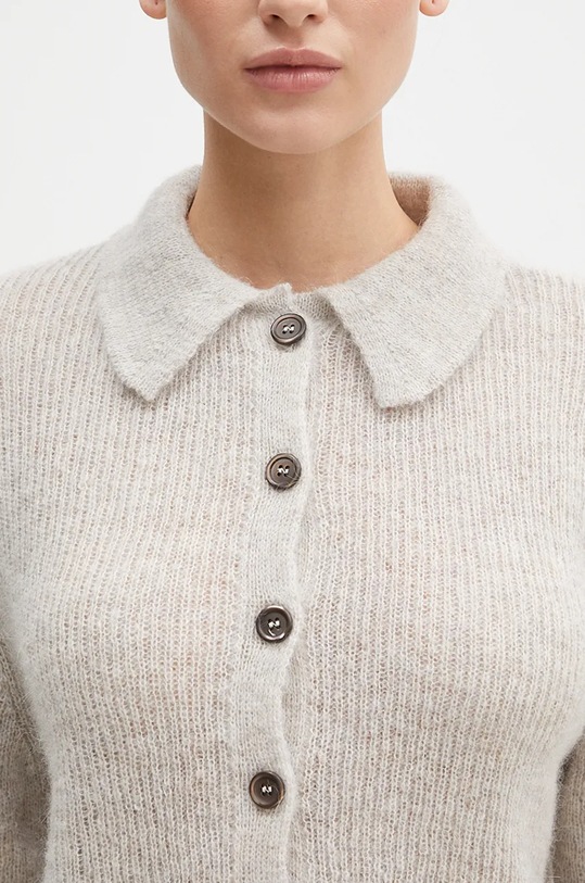 Our Legacy woolen cardigan Mazzy Polo beige W4243MB