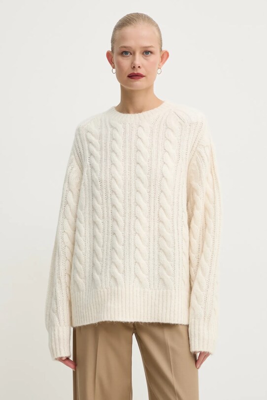 Stand Studio pulover de lana Ina Sweater groase bej 66362.8713