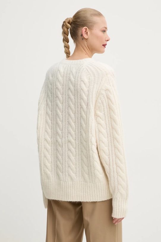 Odzież Stand Studio sweter wełniany Ina Sweater 66362.8713 beżowy