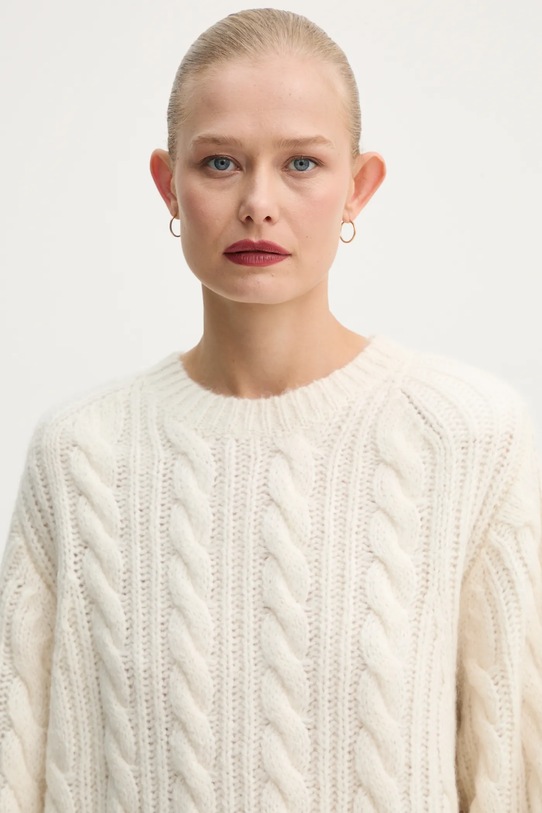 Stand Studio sweter wełniany Ina Sweater beżowy 66362.8713