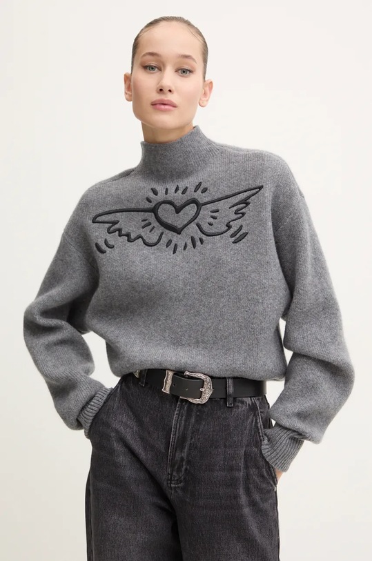 Miss Sixty maglione in lana x Keith Haring lana grigio 6L4RJ0380000