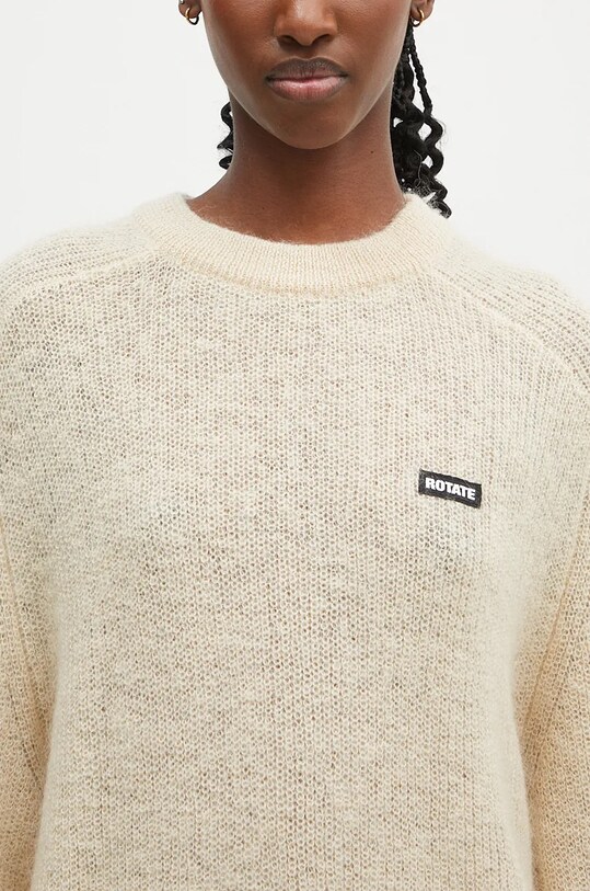 Шерстяной свитер Rotate Light Knit Logo бежевый 1128671876