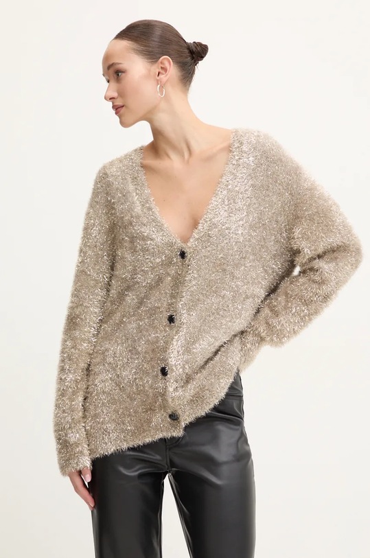 Kardigan Never Fully Dressed Metallic Cardigan středně silná šedá NFDKN457