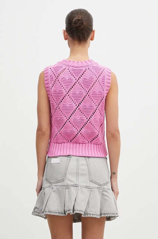 Clothing GANNI gilet Cotton Rope Short Vest K2317 pink