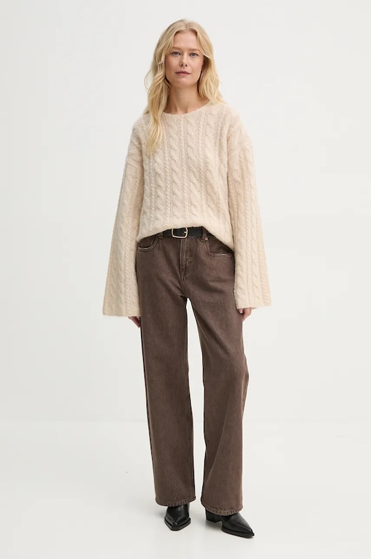 By Malene Birger pulover de lână CIERRA Q72574004 bej AW24