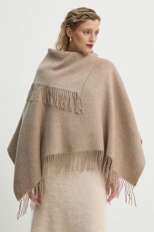 Μάλλινο πόντσο By Malene Birger TURTMA Q70455023Z μπεζ AW24