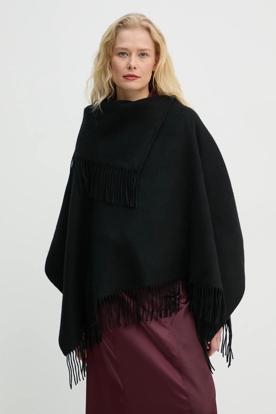 By Malene Birger poncho wełniane TURTMA czarny Q70455023Z
