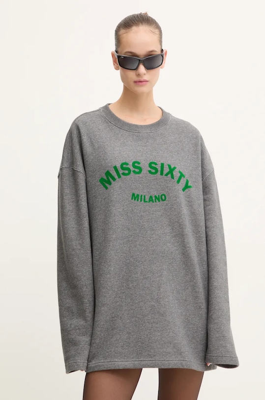 Miss Sixty bluza bawełniana 6L4TJ1740000 nadruk szary 6L4TJ1740000