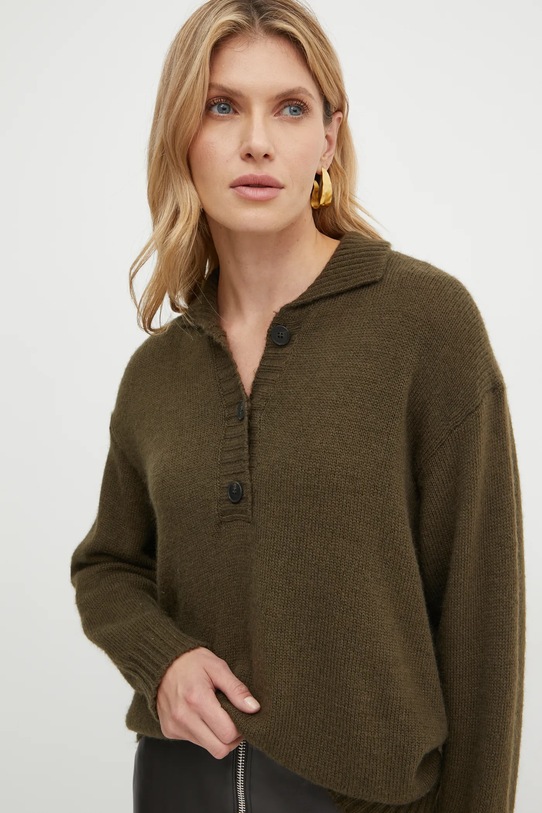Светр з домішкою вовни Weekend Max Mara зелений 2425366013600