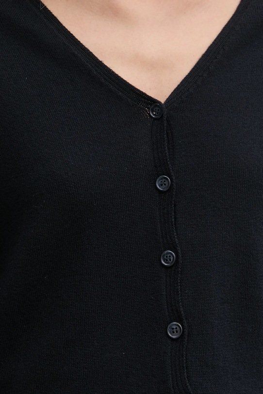 Sandro Ferrone kardigan wełniany czarny SFS69YBEQUOTA