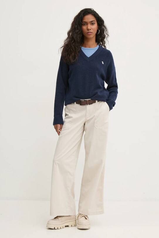 Abercrombie & Fitch pulover de lana KI150.4391.200 bleumarin AW24