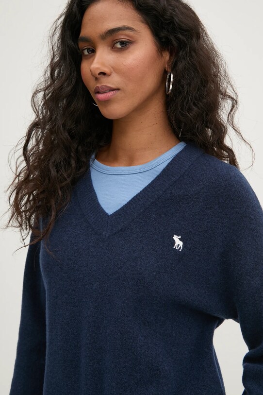 Vlněný svetr Abercrombie & Fitch námořnická modř KI150.4391.200