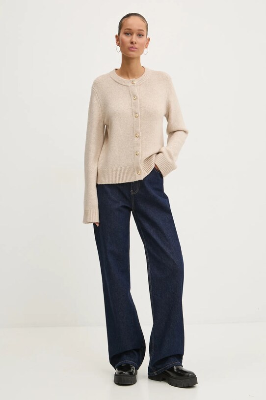 Abercrombie & Fitch cardigan din amestec de lana KI150.4429.410 bej AW24