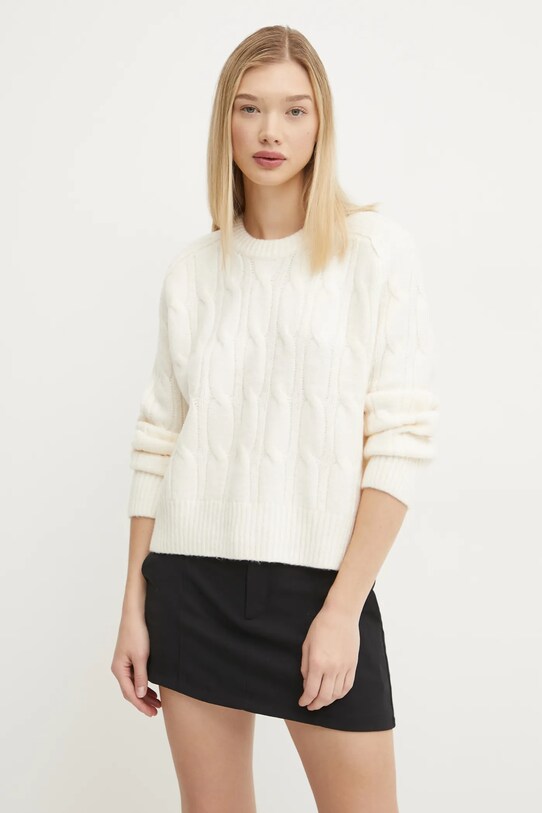 Pulover s dodatkom vune Abercrombie & Fitch s dodatkom vune bež KI150.4457.178