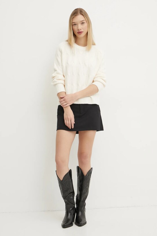 Pulover s dodatkom vune Abercrombie & Fitch KI150.4457.178 bež AW24