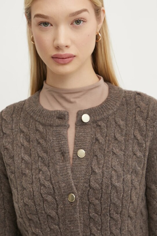 Abercrombie & Fitch cardigan con aggiunta di lana marrone KI150.4459.400