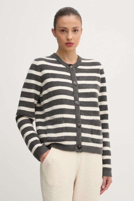 Pedro del Hierro cardigan din amestec de lana cu modele gri 3518686