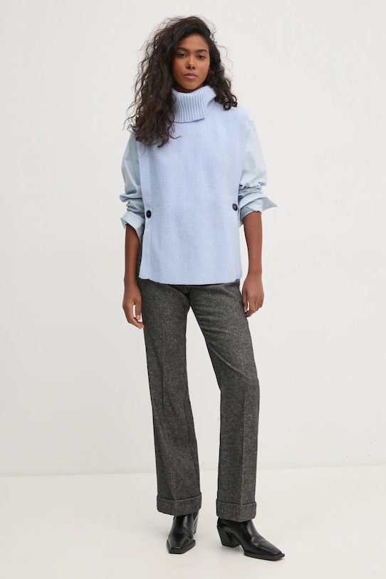Γιλέκο από μείγμα μαλλιού Pedro del Hierro 5508905 μπλε AW24