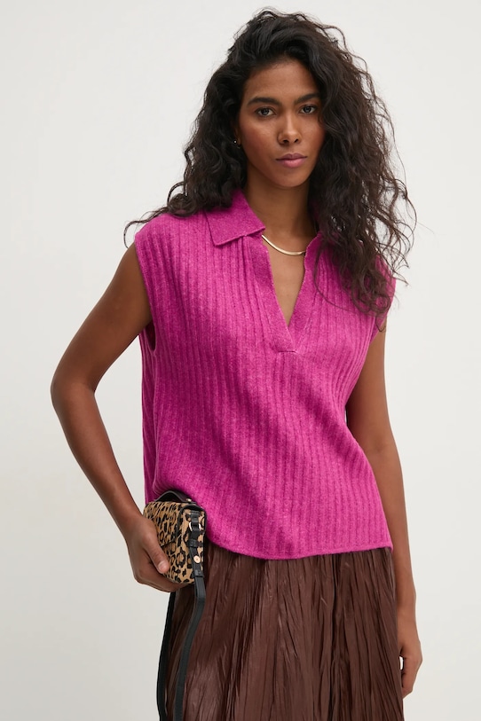 Vesta s příměsí vlny Pedro del Hierro V výstřih fialová 5508907