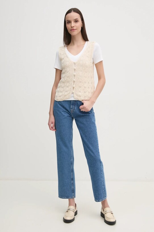 Vesta s příměsí lnu Hoss Intropia 6318053 béžová AW24