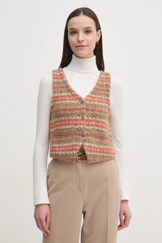 Жилетка с примесью шерсти Hoss Intropia коричневый 6318058