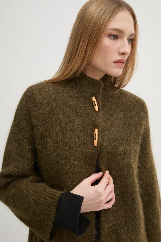 Hoss Intropia cardigan din lana verde 6318068