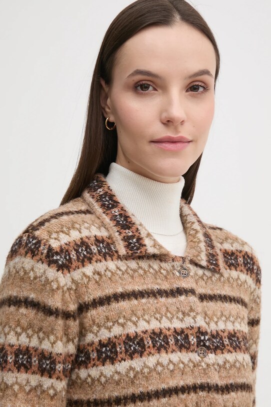 Hoss Intropia kardigan z domieszką wełny brązowy 6318057