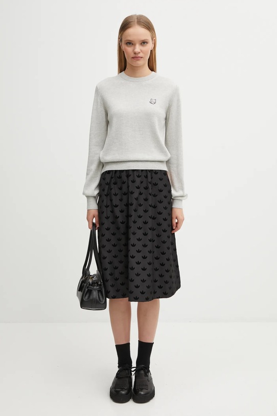 Maison Kitsuné sweter wełniany Bold Fox Head Patch MW00801KT1036 szary