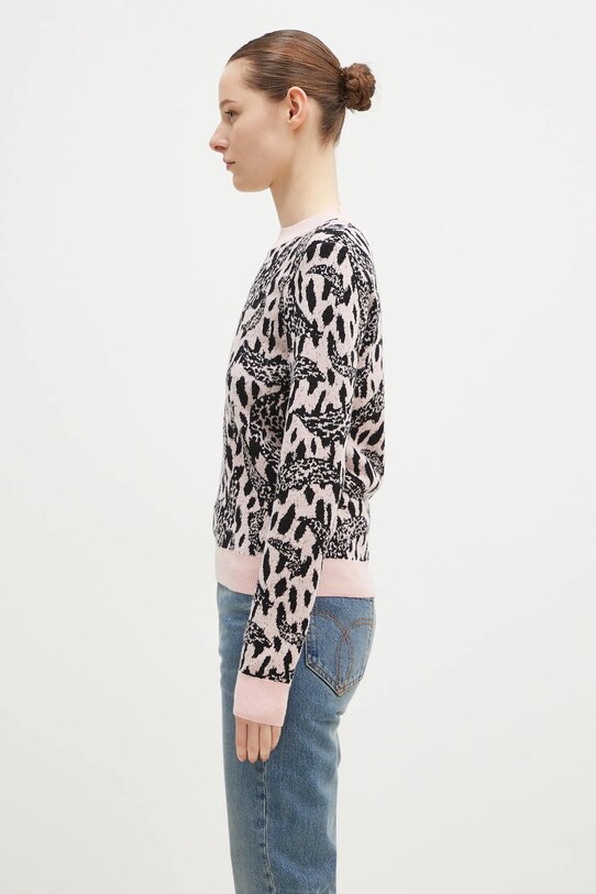 Fiorucci sweter z domieszką wełny Pink Banimalier W01FPKSW195KN03PN04 różowy AW24