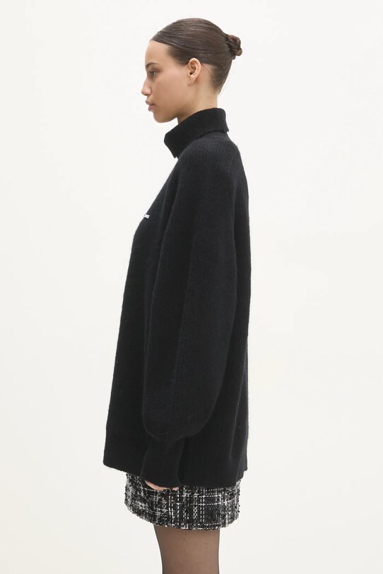 Вовняний светр Rotate Turtleneck 113128100 чорний AW24