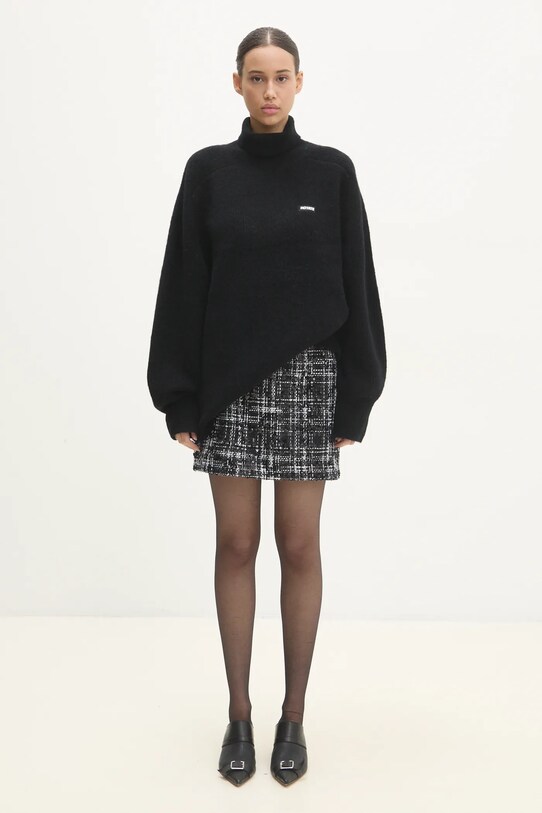 Вовняний светр Rotate Turtleneck 113128100 чорний