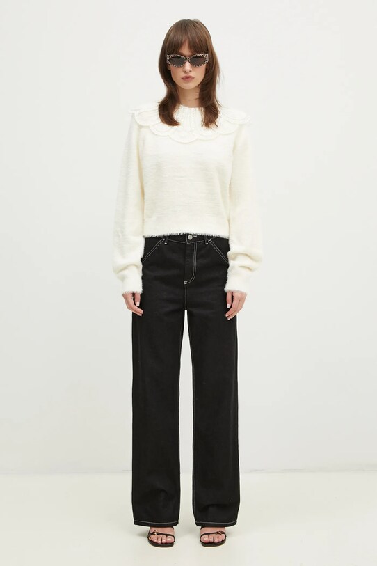 Πουλόβερ Rotate Lace Collar Knit 113212269 μπεζ