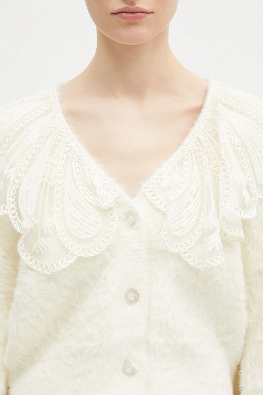 Rotate cardigan Lace Collar Knit beige 113214269