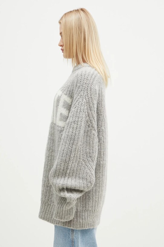 Вовняний светр Rotate Knitted Logo 1137491789 сірий AW24